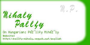 mihaly pallfy business card